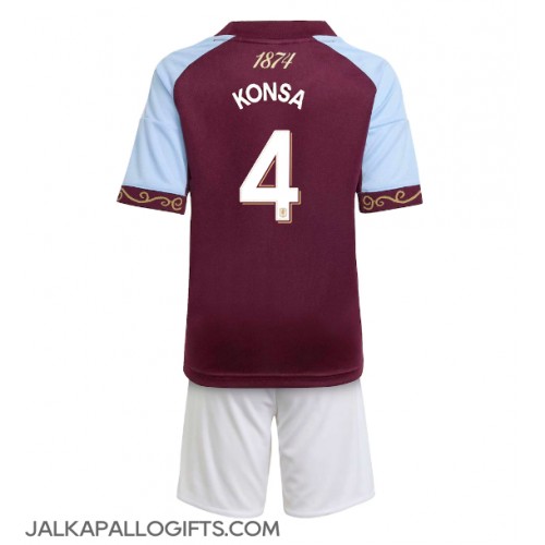 Aston Villa Ezri Konsa #4 Koti Peliasu Lasten 2025-26 Lyhythihainen (+ Lyhyet housut)